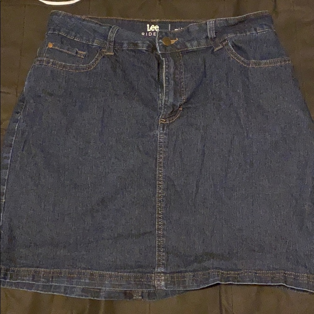 Denim mid rise skirt
